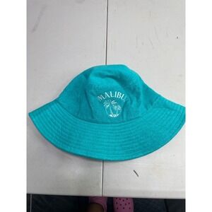 Malibu Bucket Hat Unisex Blue One Size Fits All Fitted Round Brim Embroidere
